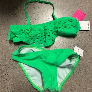 Green Ruffle Bikini Set